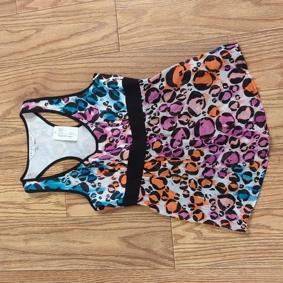 Rainbow leopard racerback tank cotton-silk blend, Trina Turk 4 NWT - Picture 1 of 6